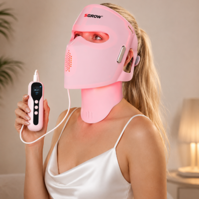 Masque de luminothérapie photothérapie led visage et cou sgrow