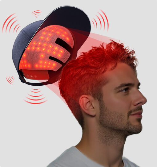 Chapeau casquette photothérapie luminothérapie LED lumière rouge et bleue pour la croissance des cheveux – Image 5